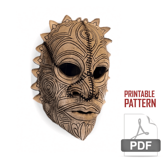 Leather Tribal Mask Printable Pattern Bundle — Intermediate + Advanced - 