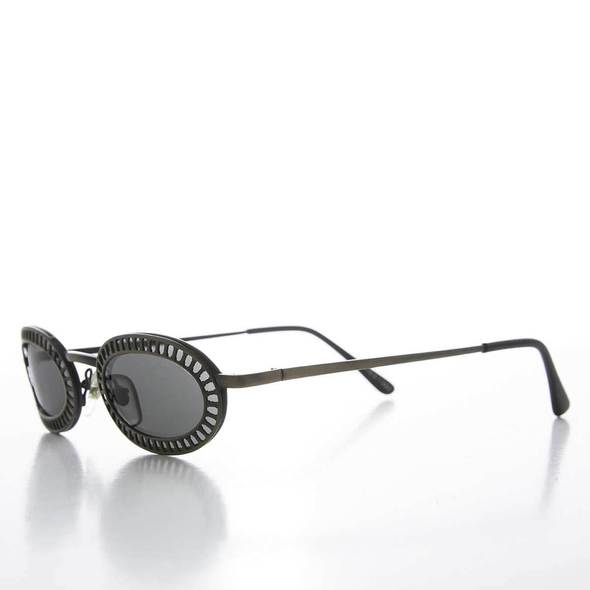 Unique Industrial Steampunk Oval Sunglasses - Hickey - Copper