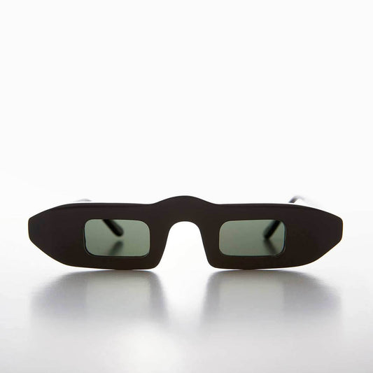 Black Polarized Steampunk Sunglass - Hitomi - Black/Green Lens