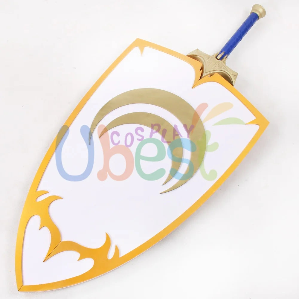 Bouclier et épée Jaune Arc Crocea Mors en PVC, accessoire de Cosplay Version 1