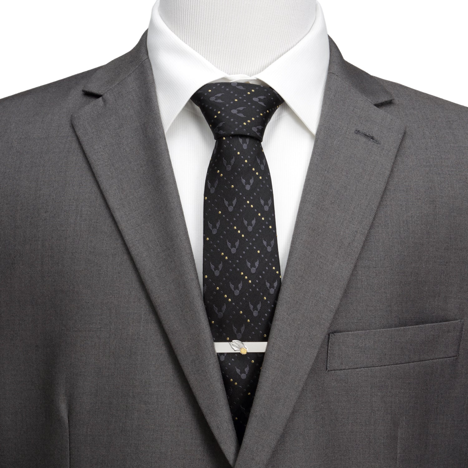 Harry Potter Golden Snitch Black Silk Men's Tie