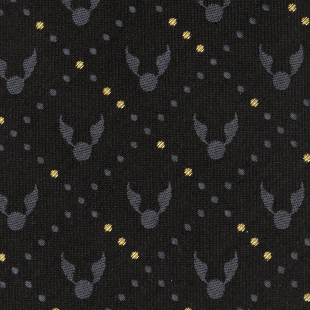 Harry Potter Golden Snitch Black Silk Men's Tie
