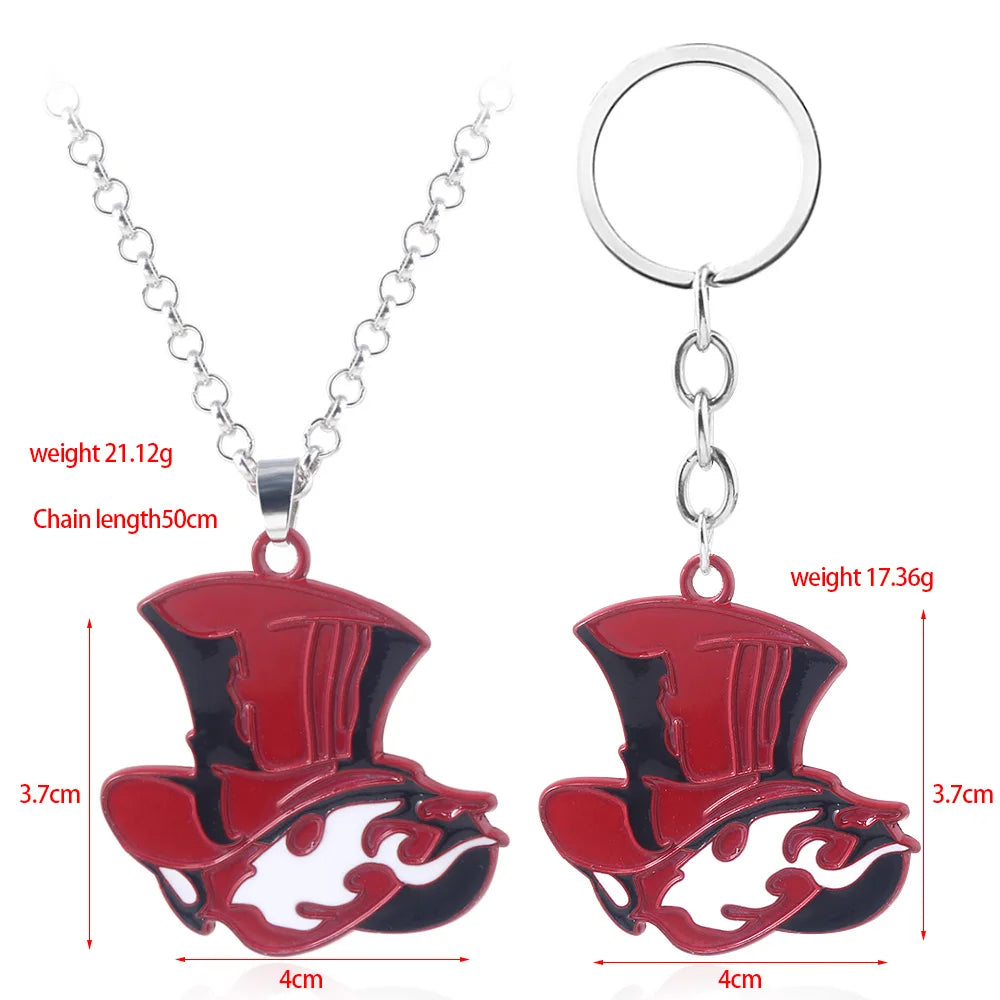 Jeu japonais Persona 5 P5 porte-clés prenez votre coeur Logo chapeau rouge porte-clés pour femmes hommes voiture porte-clés tour de cou Souvenir cadeau