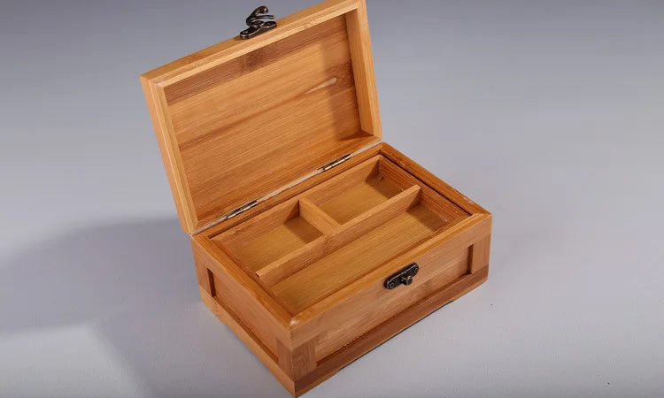 Bamboo Business Card Storage Box Wooden Jewelry Boxs Cotton Swab Key Storage Box Gift Storage Boxes & Bins