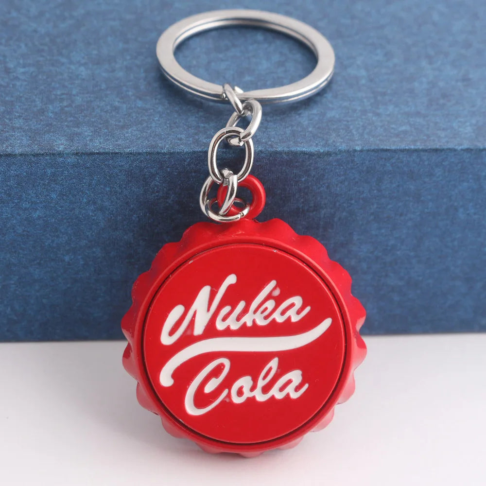Porte-clés de voiture rouge Cola, série de jeux, personnalité, bouchon de bouteille, cadeaux de noël uniques pour femmes et hommes