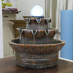 Landscape Zen Waterfall Indoor Fountain With LED Crystal Ball - US