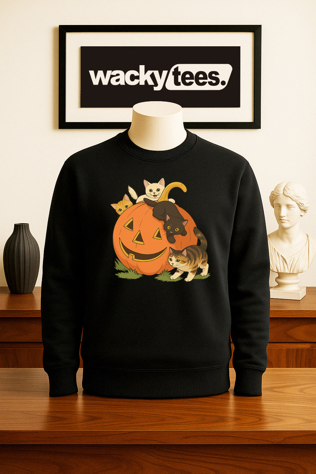 Halloween Fall Pumpkin Cute Kittens Cats Cute Graphic Tee Shirt