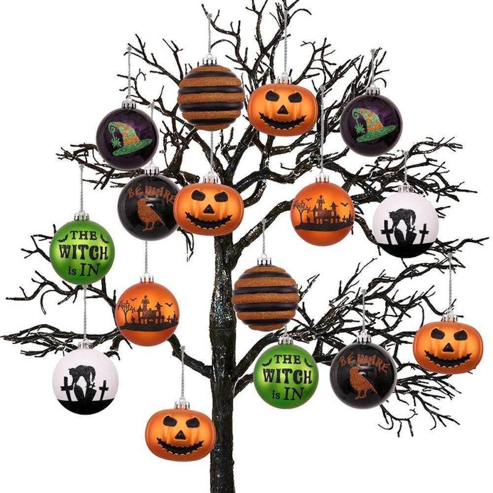 Halloween Ornament Round Ball 16 Piece Set - 
