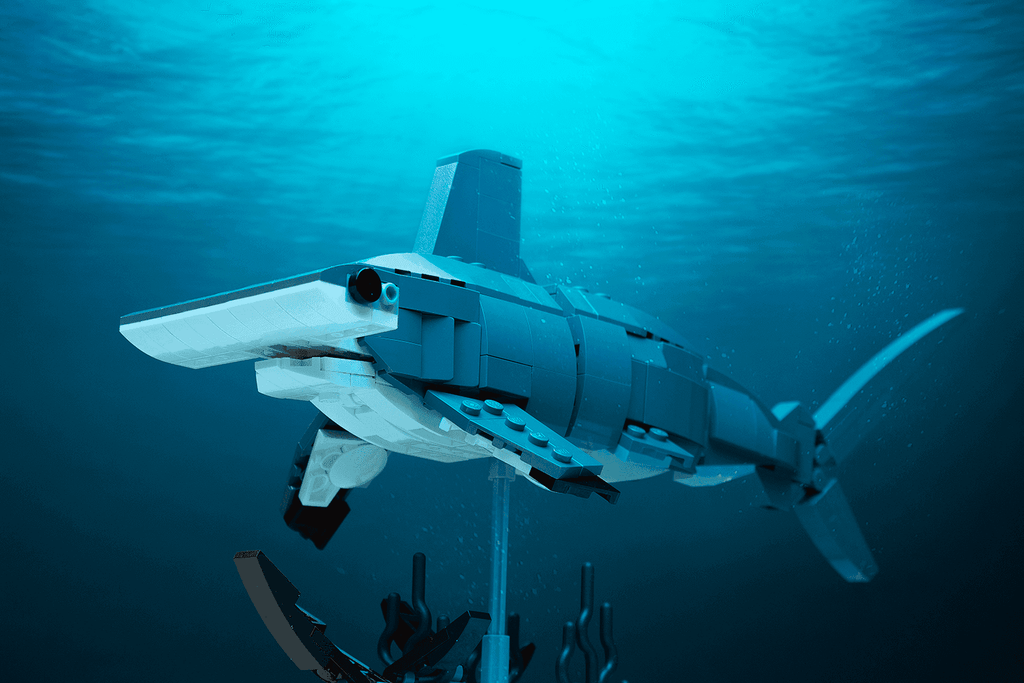 Hammerhead Shark Building Set made with LEGO parts - B3 Customs - 