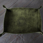 Hand Made Italian Green Pueblo Leather DND Dice Tray - 