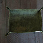 Hand Made Italian Green Pueblo Leather DND Dice Tray - 