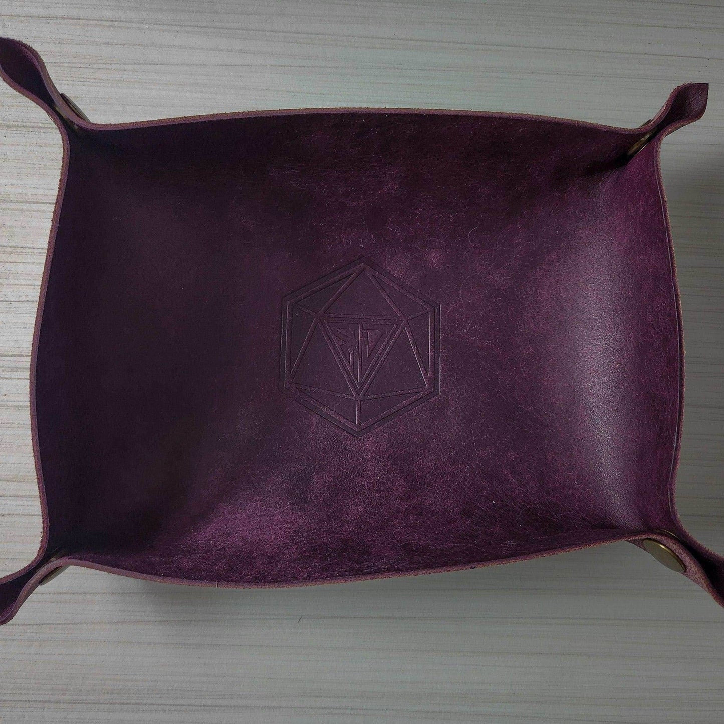 Hand Made Italian Purple Pueblo Leather DND Dice Tray - 