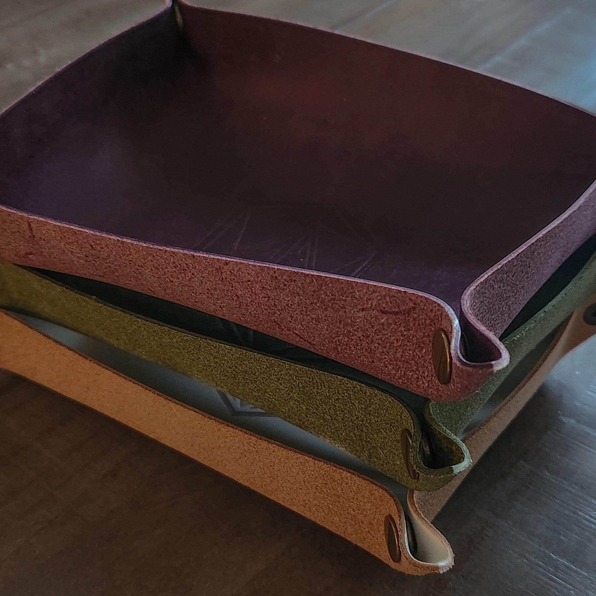 Hand Made Italian Purple Pueblo Leather DND Dice Tray - 