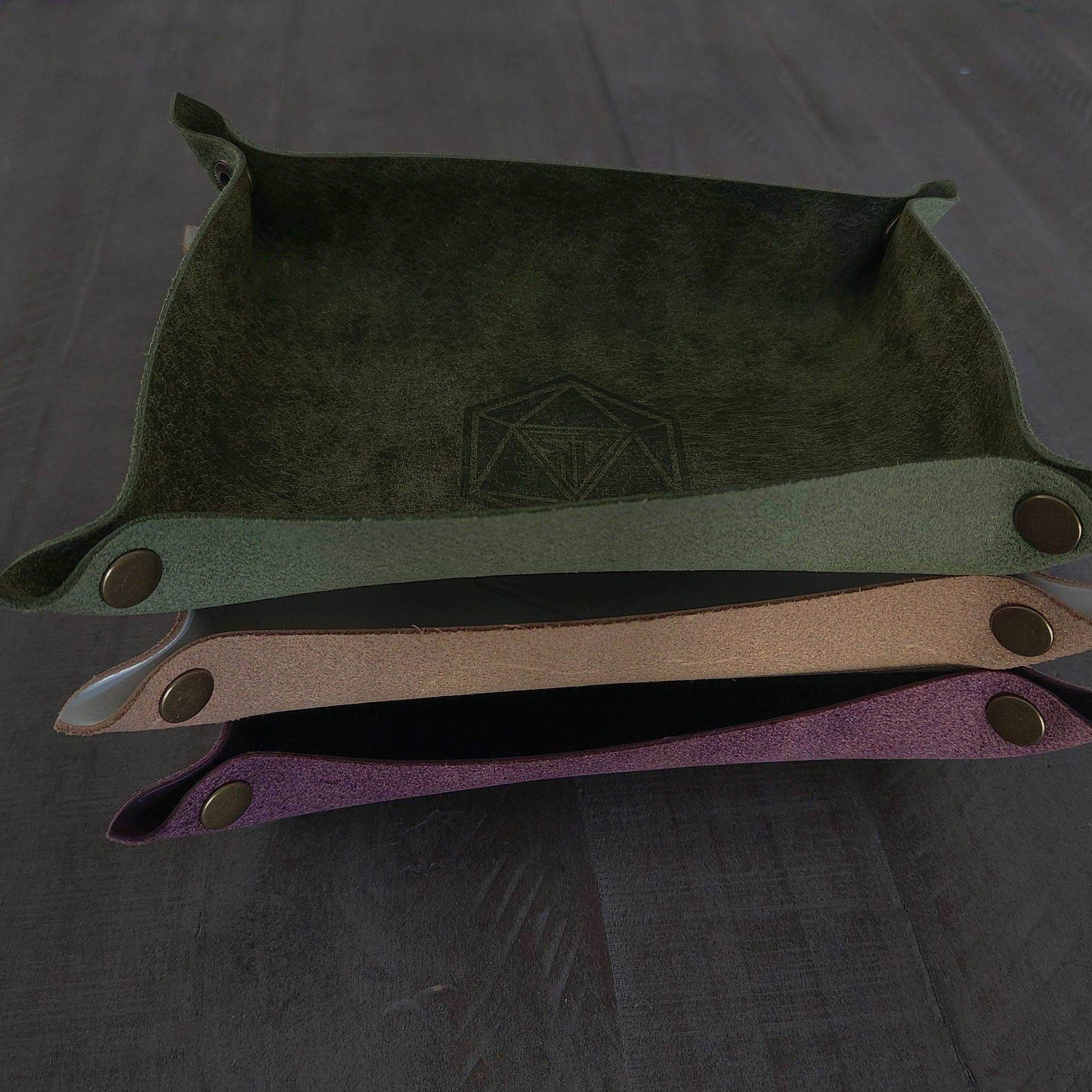 Hand Made Italian Purple Pueblo Leather DND Dice Tray - 
