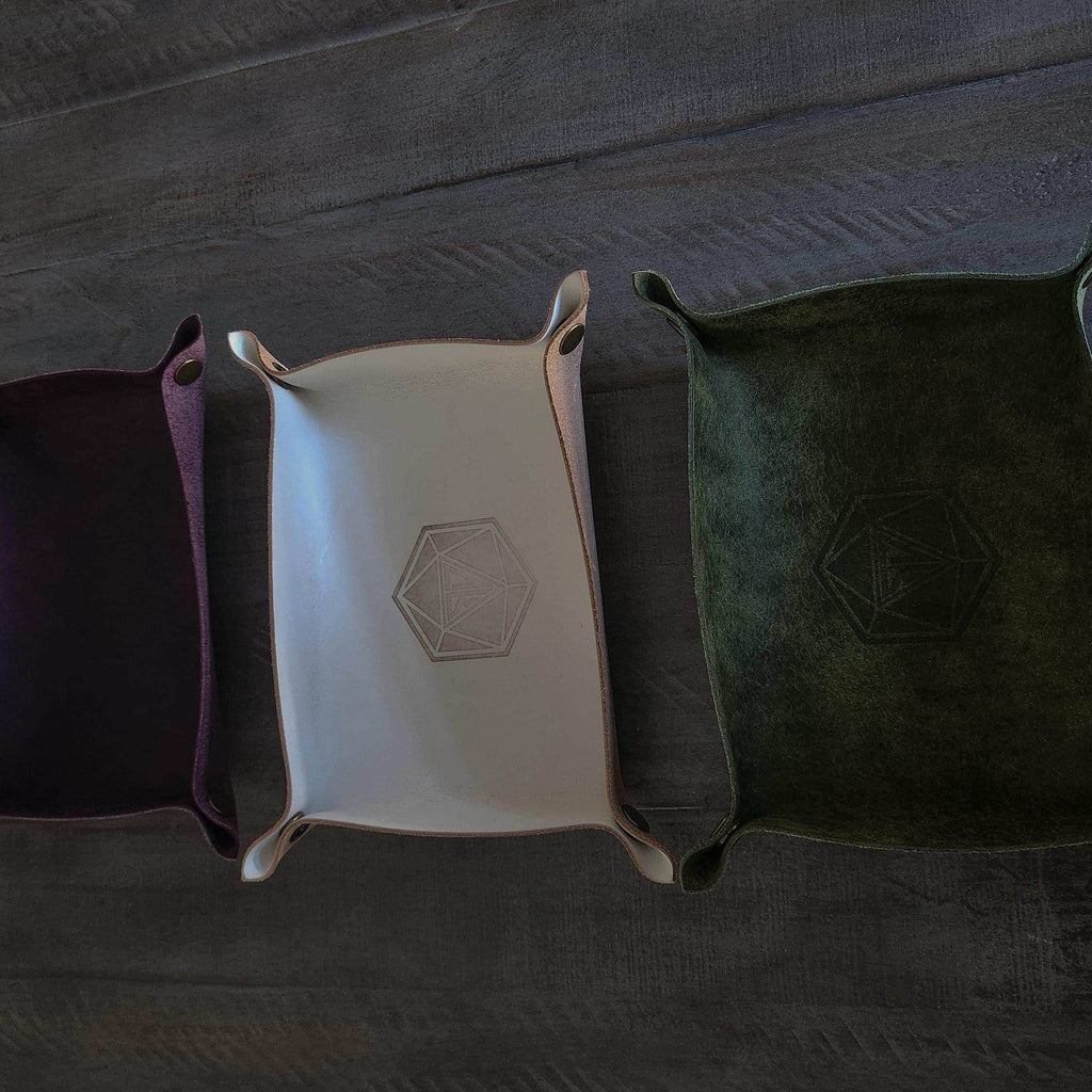 Hand Made Italian Purple Pueblo Leather DND Dice Tray - 