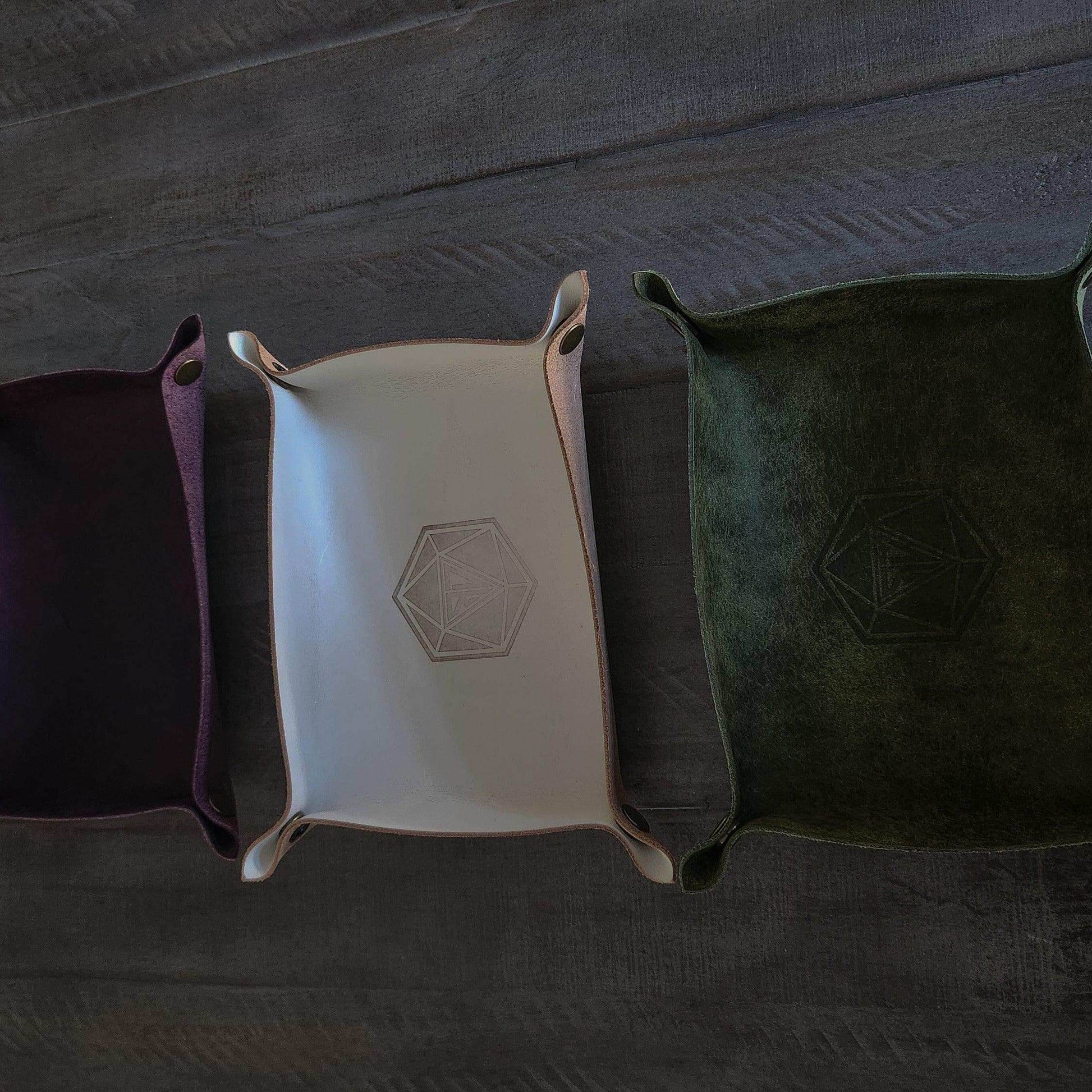 Hand Made Italian Purple Pueblo Leather DND Dice Tray - 