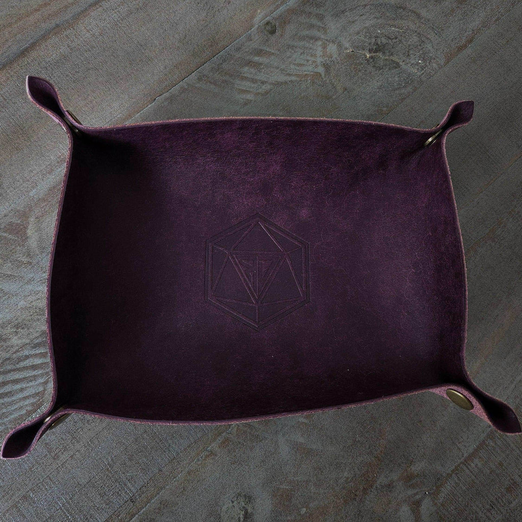 Hand Made Italian Purple Pueblo Leather DND Dice Tray - 