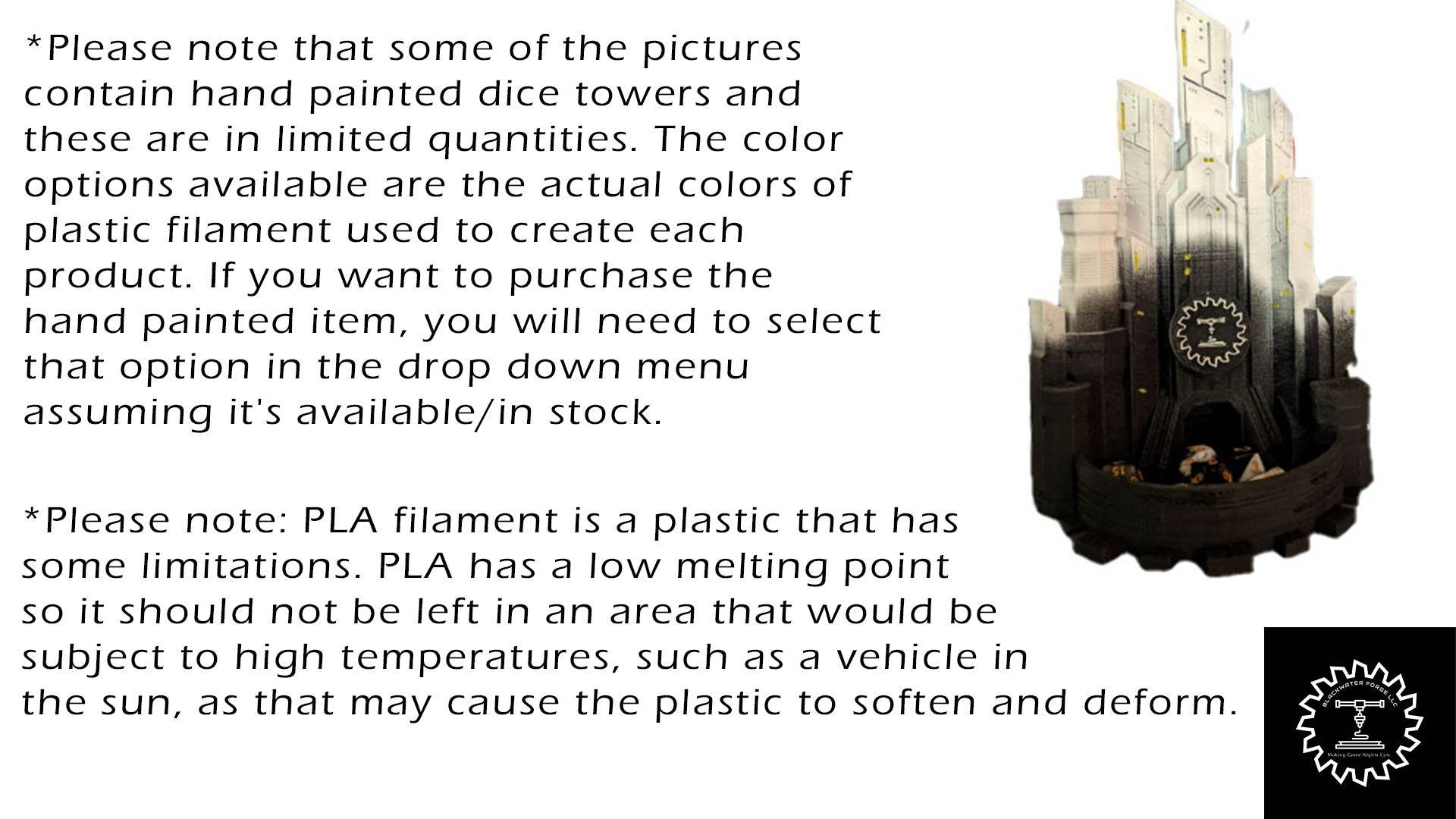 Cyberpunk Dice Tower - Fate's End Collection - Navigate Neon Realities and Futuristic Fates with Every Roll! - Black / Yes- Include Random Dice Set