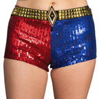SS Movie Replica Harley Quinn Halloween Cosplay Costume Shorts with Belt - XS