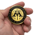 EL8-021 Department of Magical Law Enforcement DMLE Challenge Coin Antique Gold plated - 