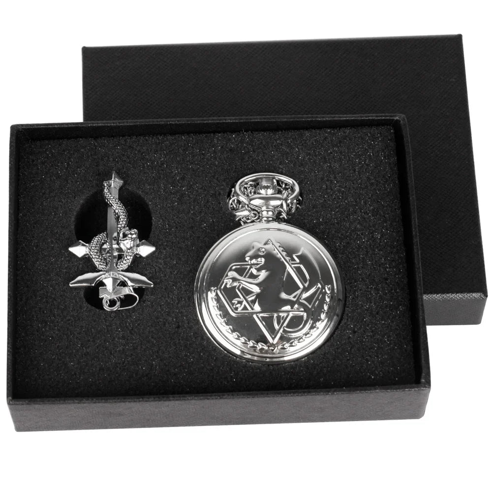 Fullmetal Alchemist High Grade Gifts Sets Pocket Watch Cosplay Japan Anime Necklace Clock Accessories With Box CF1217