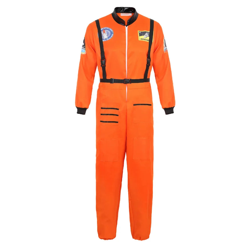 Adult Astronaut Costume Women Men Space Astronaut Costume Cosplay Kids Zipper Jumpsuit Family Spacesuit Costumes Carnival