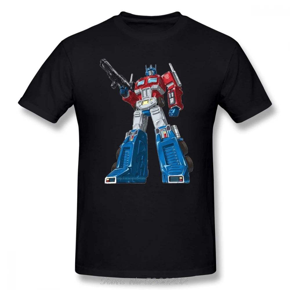 Camiseta Optimus Optimus Prime, camiseta divertida de algodón de verano, camiseta de playa con estampado de talla grande para hombre, camiseta de manga corta, ropa de calle