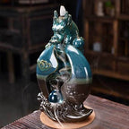 Dragon With Crystal Ball Large Waterfall Backflow Incense Burner - 