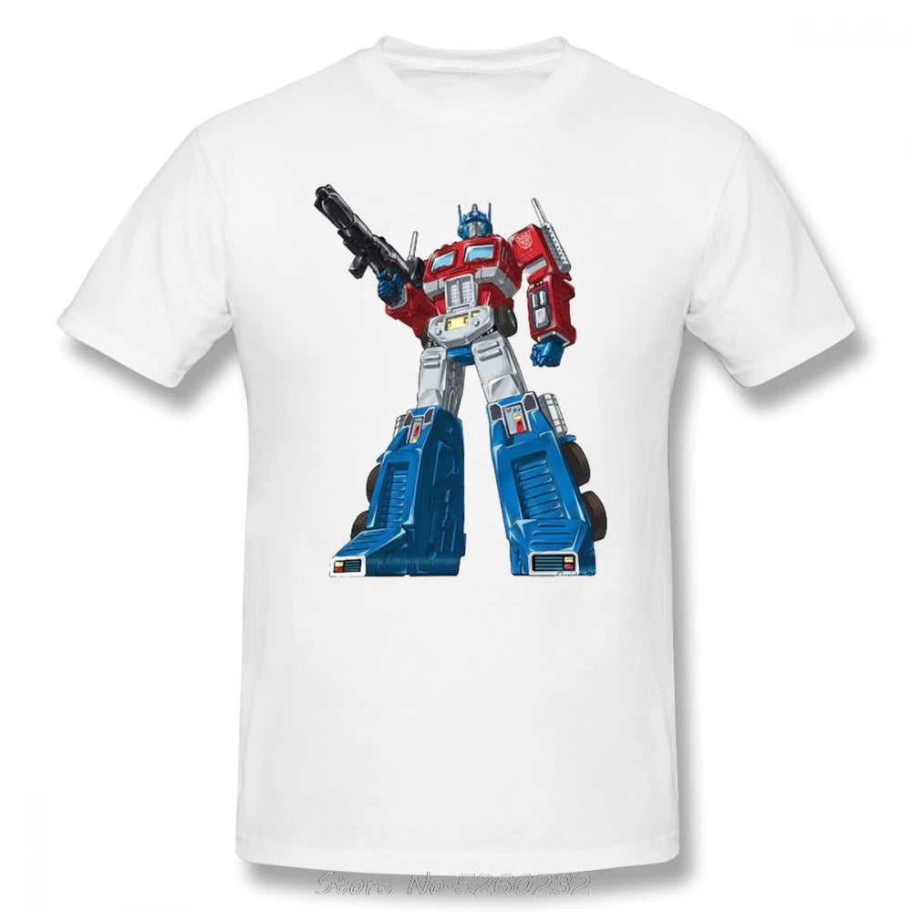 Camiseta Optimus Optimus Prime, camiseta divertida de algodón de verano, camiseta de playa con estampado de talla grande para hombre, camiseta de manga corta, ropa de calle