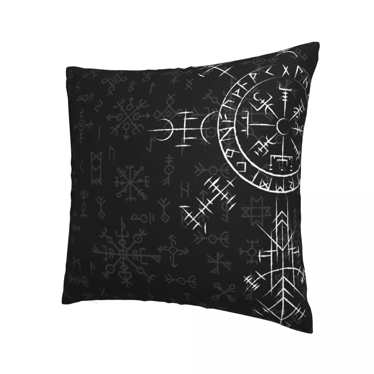 Funda de almohada celta con amuleto de la suerte, brújula, símbolo celta, Vegvisir, mochila nórdica vikinga, cojín para sofá, fundas decorativas