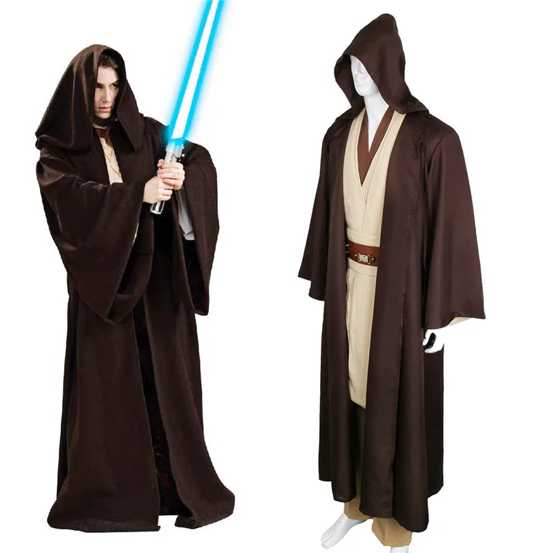 Cape de chevalier Jedi/Sith unisexe pour Halloween, Robe à capuche pour adultes/enfants, Costume de Cosplay d'halloween uniquement
