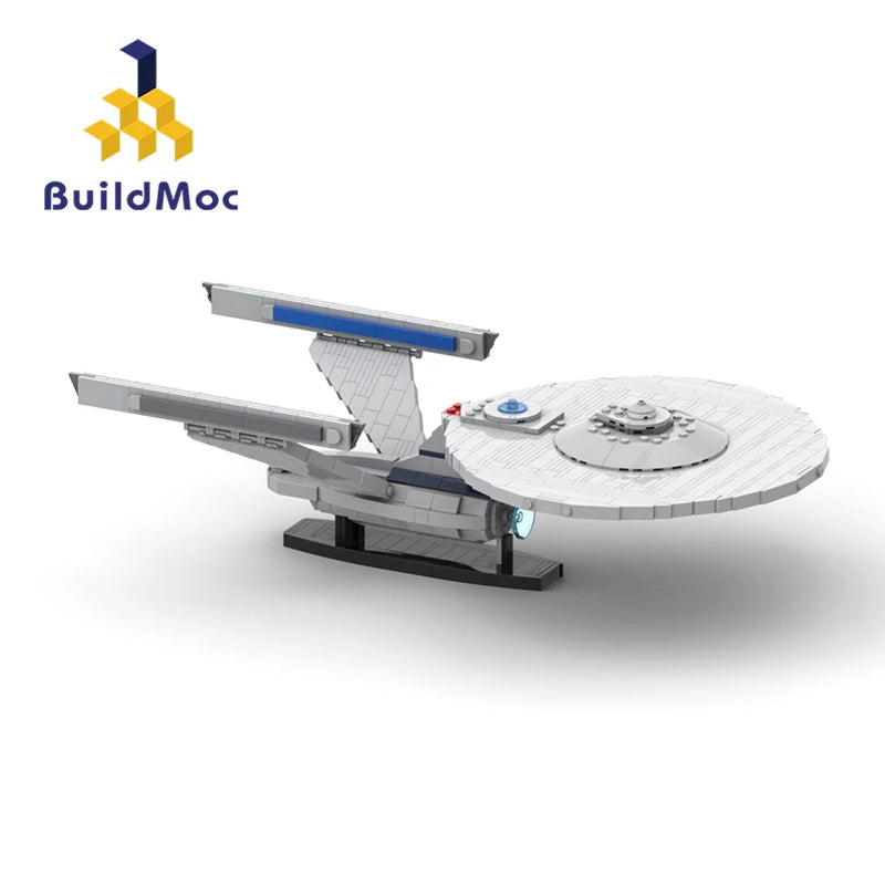 BuildMoc Space battle Enterprise-A by dysnomia Heavy Cruiser Building Blocks Model Treks Spaceship toy brick Children Toys Gift