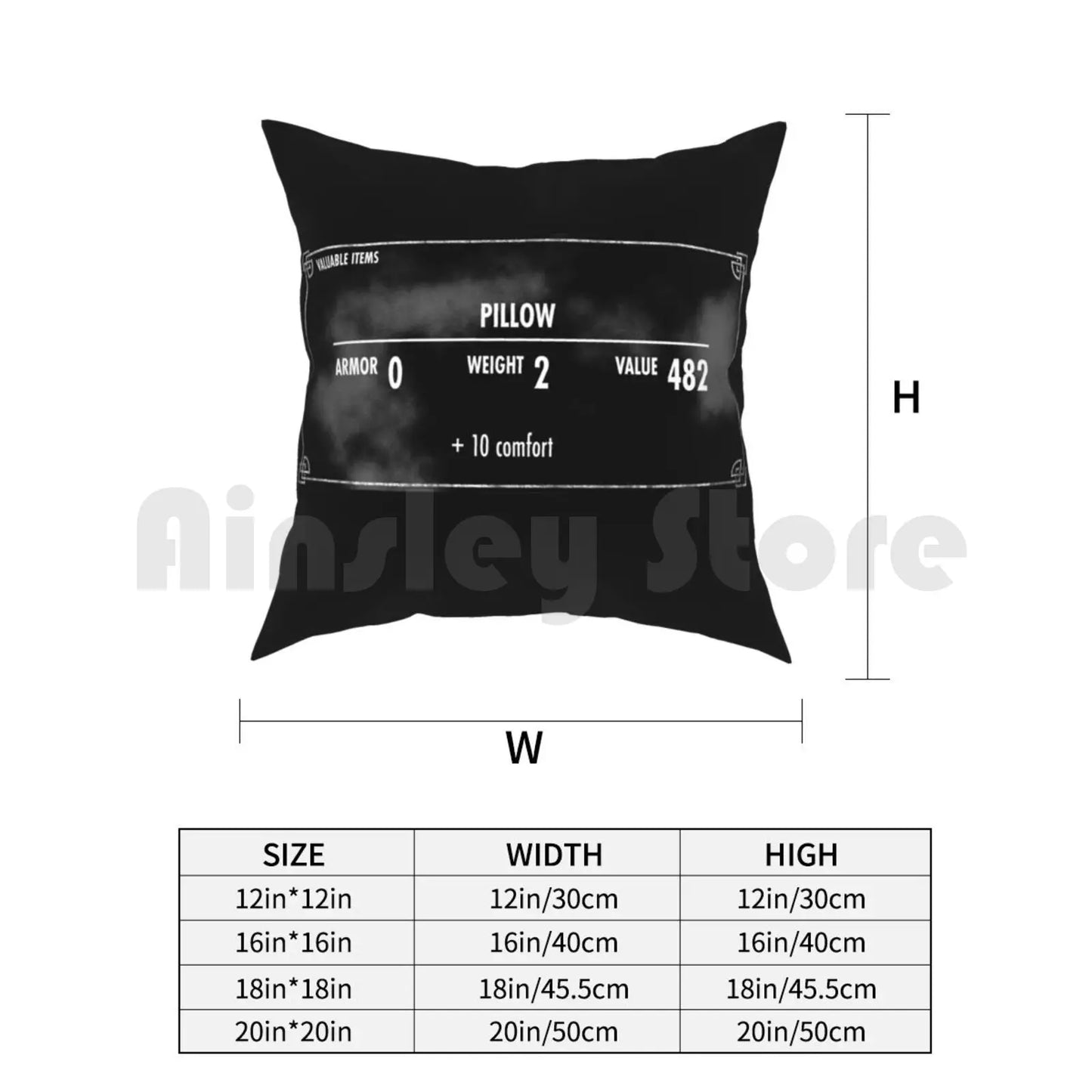 Valuable Items Pillow Case Printed Home Soft Throw Pillow Skyrim Dragonborn Dragon Game Pc Game Rpg Items Elder Scrolls