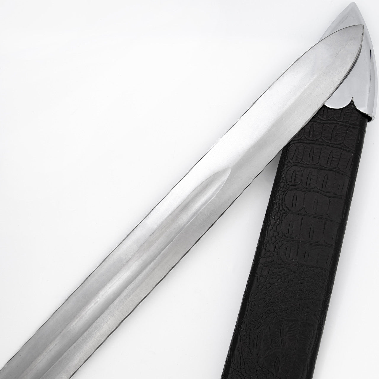 Hellion Rising 1095 High Carbon Medieval Sword with Black Leather Wrap Handle-3
