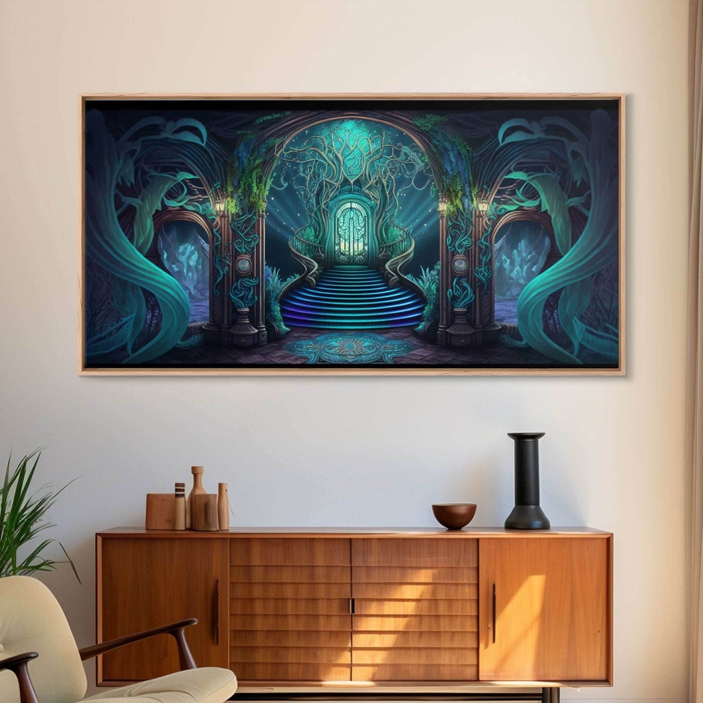 Fantasy wall art, canvas print, magical forest, fantasy landscape art, ready to hang wall art - 10x20 Inches / Gallery Wrap Canvas - Ready To Hang