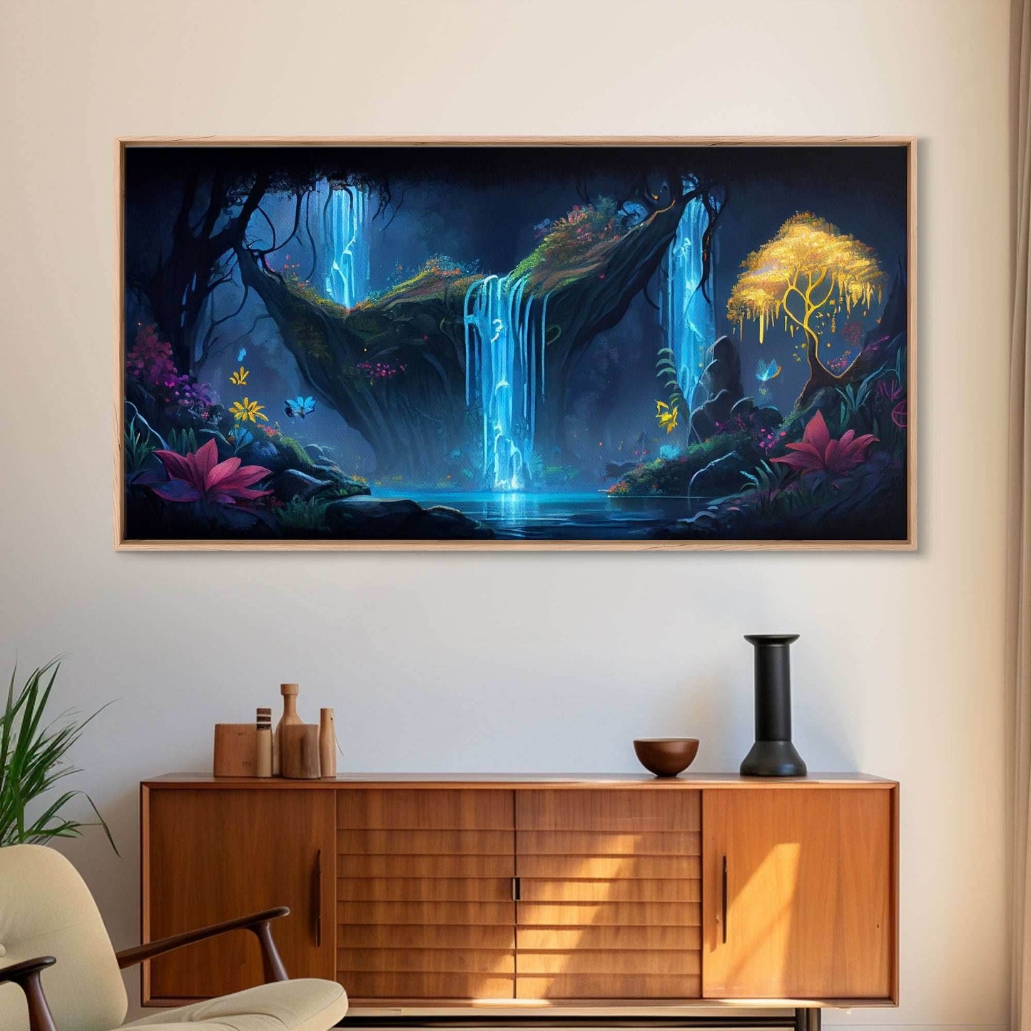 Enchanted Forest Painting, Fantasy Art, Fairy House, Fantasy, Woodland Decor, Woods, Forest, Fairy Forest - 10x20 Inches / Gallery Wrap Canvas - Ready To Hang