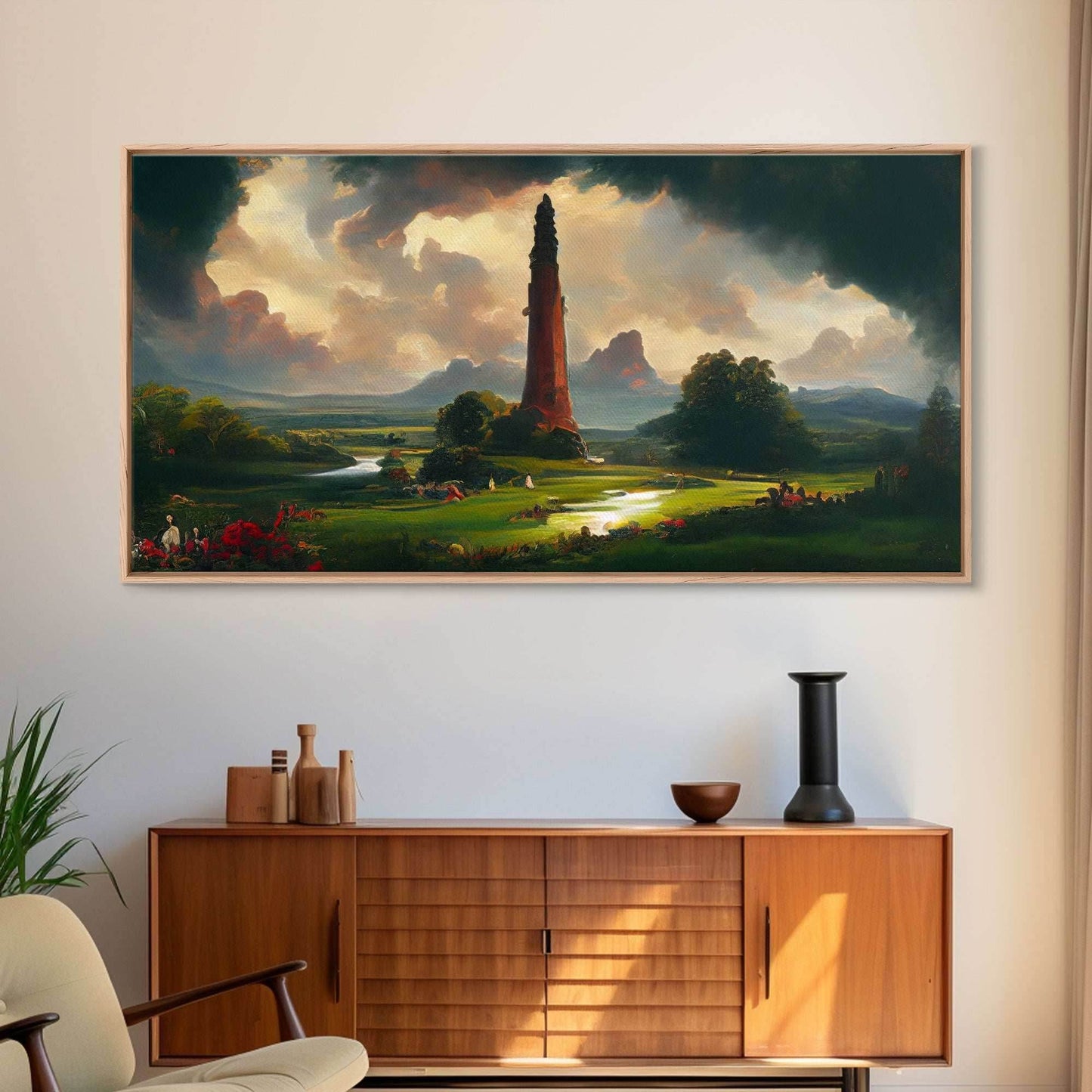 Dark Tower, High Fantasy Art Canvas Print, unique wall art, fantasy concept art - 10x20 Inches / Gallery Wrap Canvas - Ready To Hang