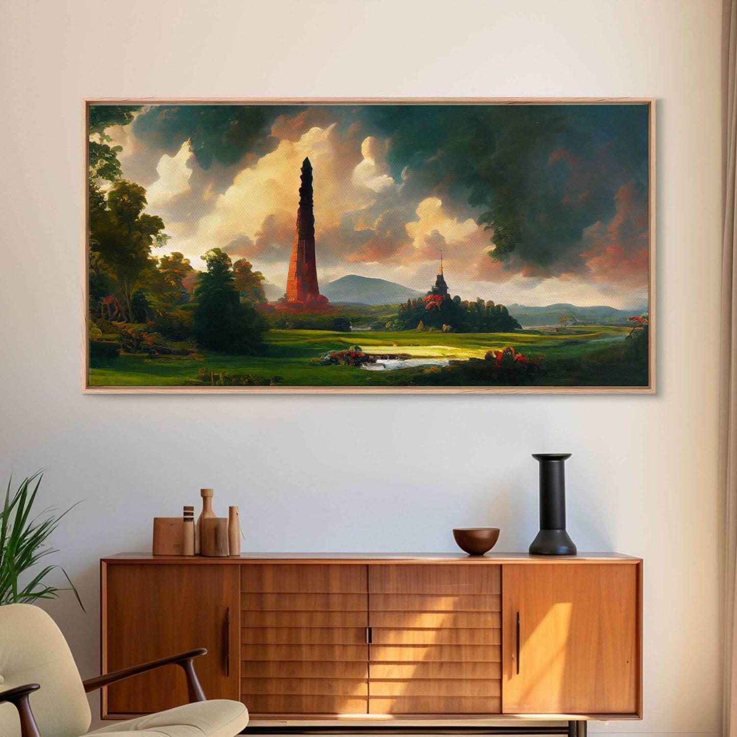 High Fantasy Art Canvas Print, Dark Tower, RPG Fantasy Art, RPG Concept art, unique wall art - 10x20 Inches / Gallery Wrap Canvas - Ready To Hang