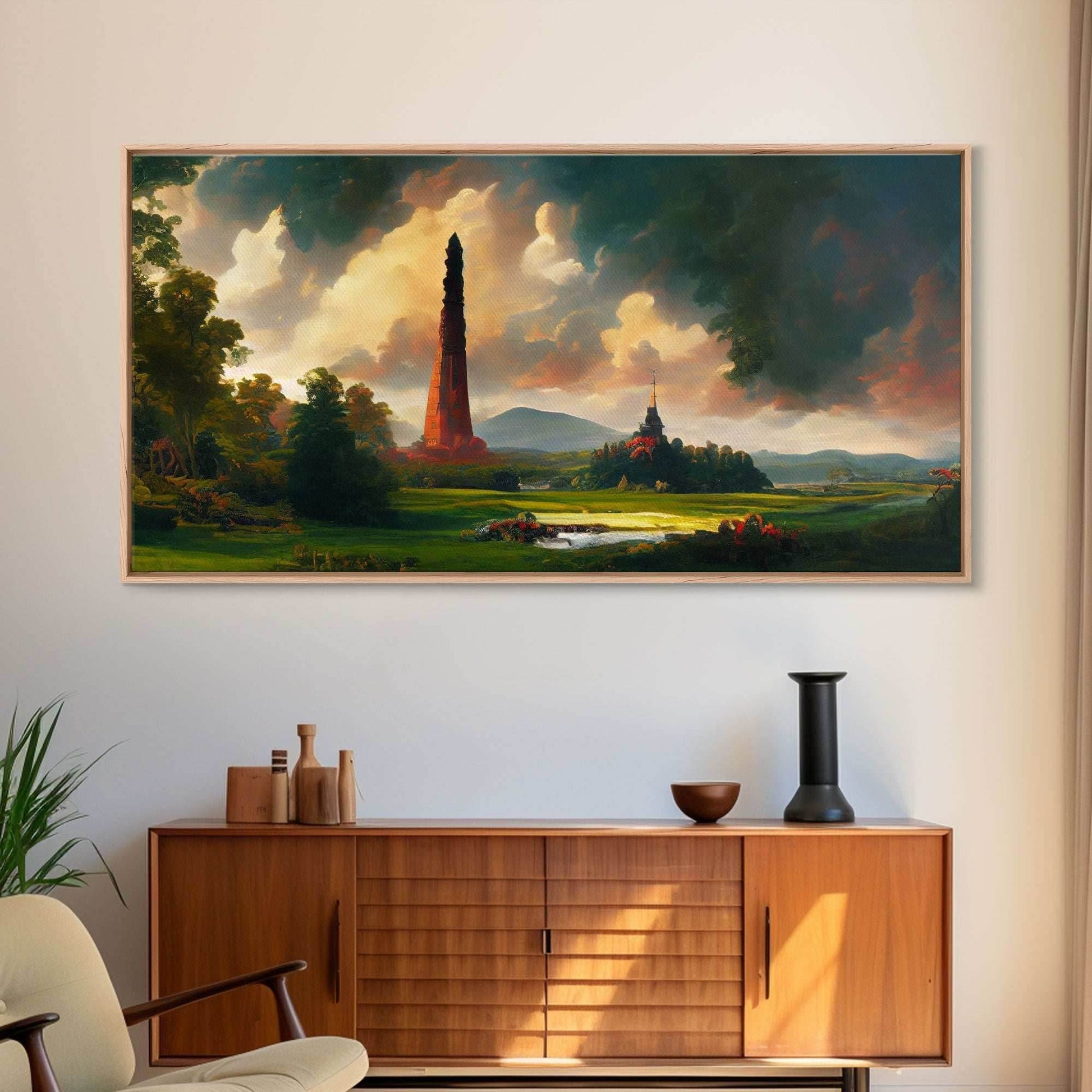 High Fantasy Art Canvas Print, Dark Tower, RPG Fantasy Art, RPG Concept art, unique wall art - 10x20 Inches / Gallery Wrap Canvas - Ready To Hang