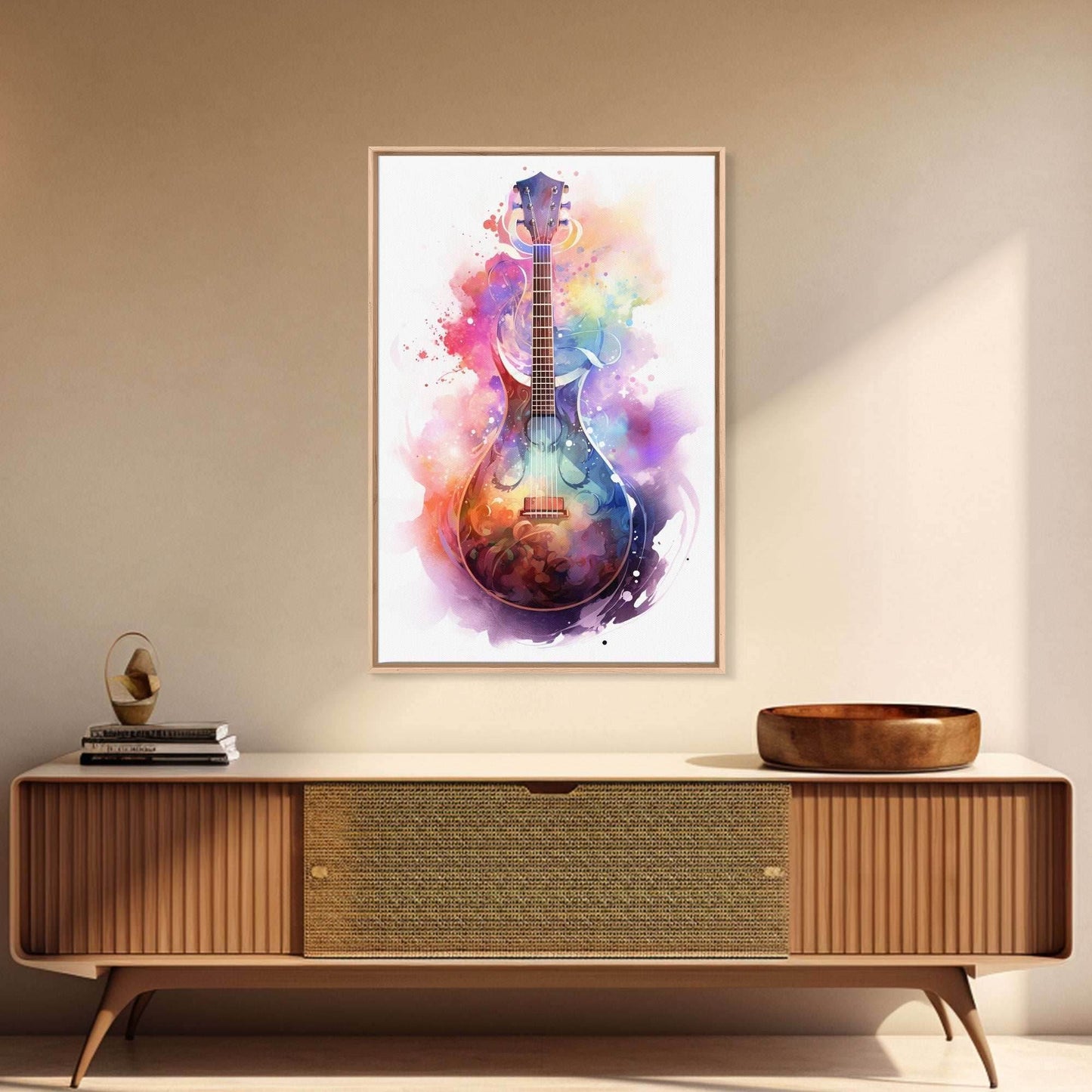 Lute Art, Stringed Instrument Print, Framed Canvas Art, Fantasy Decor, Art / Gift For The Bard Player - 8x12 Inches / Gallery Wrap Canvas - Ready To Hang