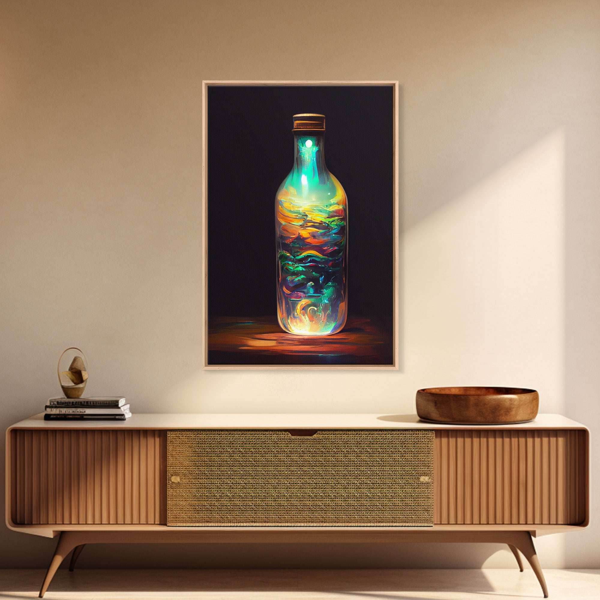 Miniature world in a bottle canvas print, high fantasy wall art, magical wall art, ready to hang wall art - 8x12 Inches / Gallery Wrap Canvas - Ready To Hang