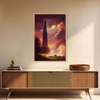 Dark Tower, High Fantasy Art Canvas Print, unique wall art, fantasy concept art - 8x12 Inches / Gallery Wrap Canvas - Ready To Hang