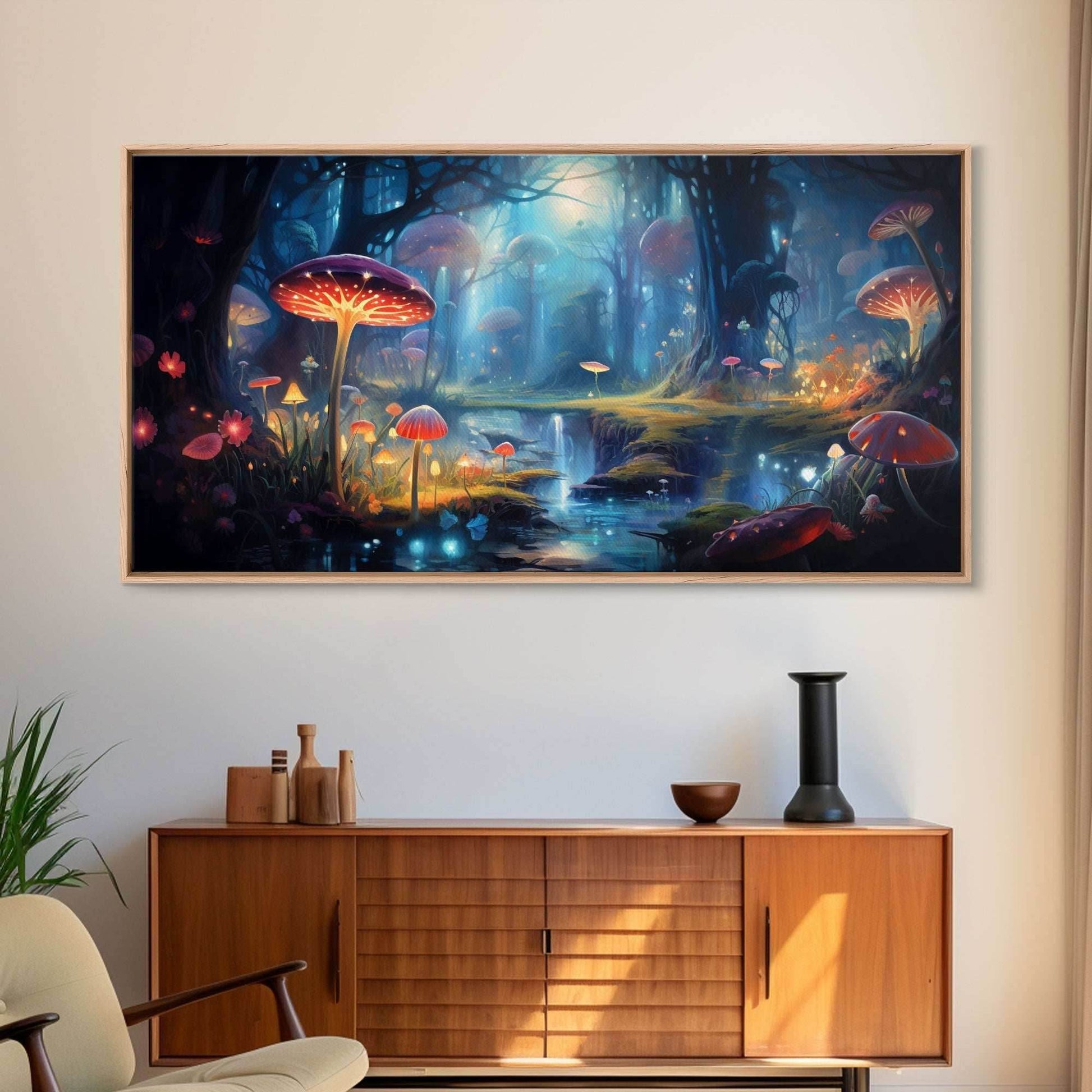 Fantasy Art, Dark Fantasy Forest Framed Canvas Print, Elven Decor, Magical Forest, RPG Game Art, Game Room Art, Witchy Decor, Wall Art - 10x20 Inches / Gallery Wrap Canvas - Ready To Hang