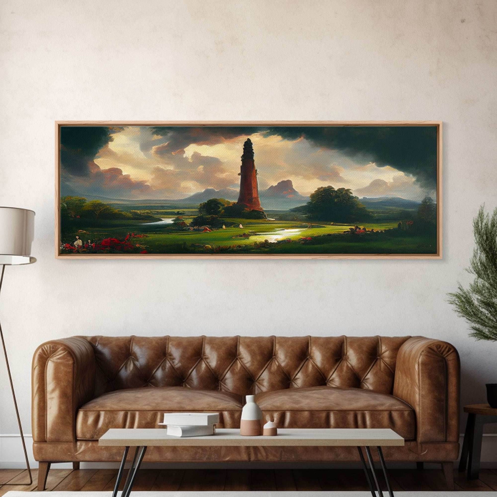 The Dark Tower, Ready To Hang Canvas Print, Panoramic Art, High Fantasy Concept Art - 10x30 Inches / Gallery Wrap Canvas - Ready To Hang