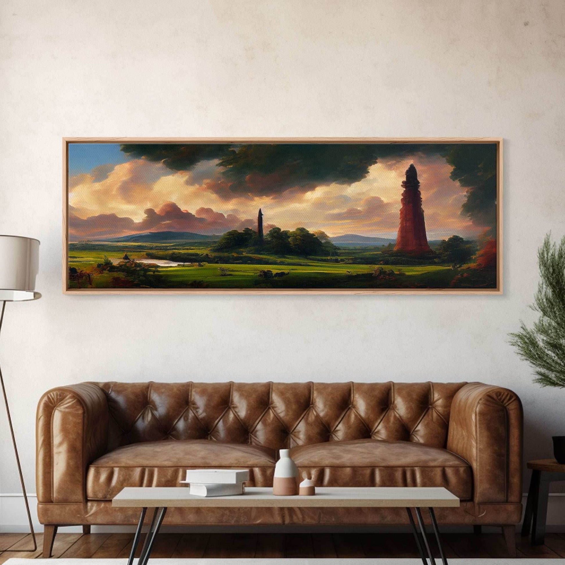 The Dark Tower, Ready To Hang Canvas Print, Panoramic Art, High Fantasy Concept Art - 10x30 Inches / Gallery Wrap Canvas - Ready To Hang