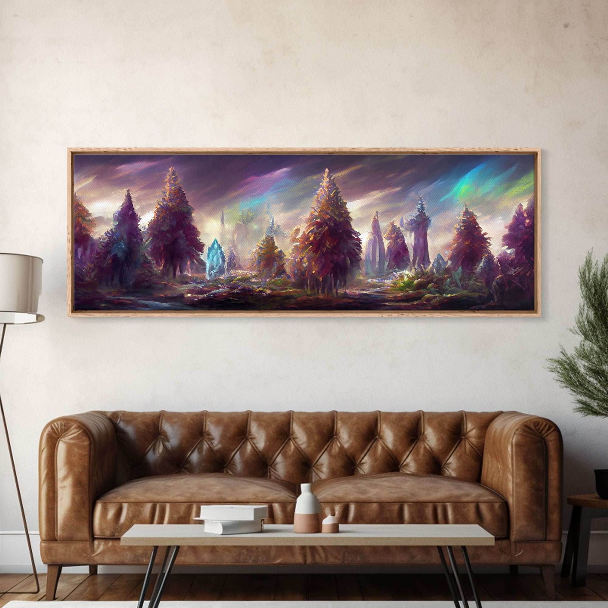 RPG Art, High Fantasy Forest Wall Art, Ready To Hang Canvas Print, Panoramic Art, Fantasy RPG Concept Art - 10x30 Inches / Gallery Wrap Canvas - Ready To Hang