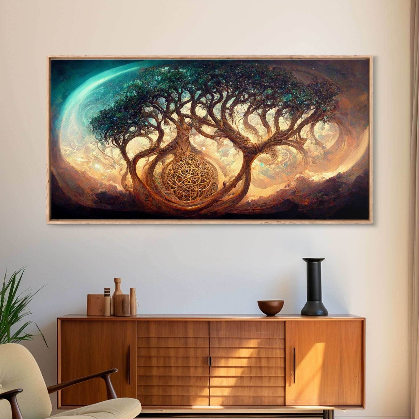 Gaia, norse mythology, canvas print, high fantasy art - 10x20 Inches / Gallery Wrap Canvas - Ready To Hang