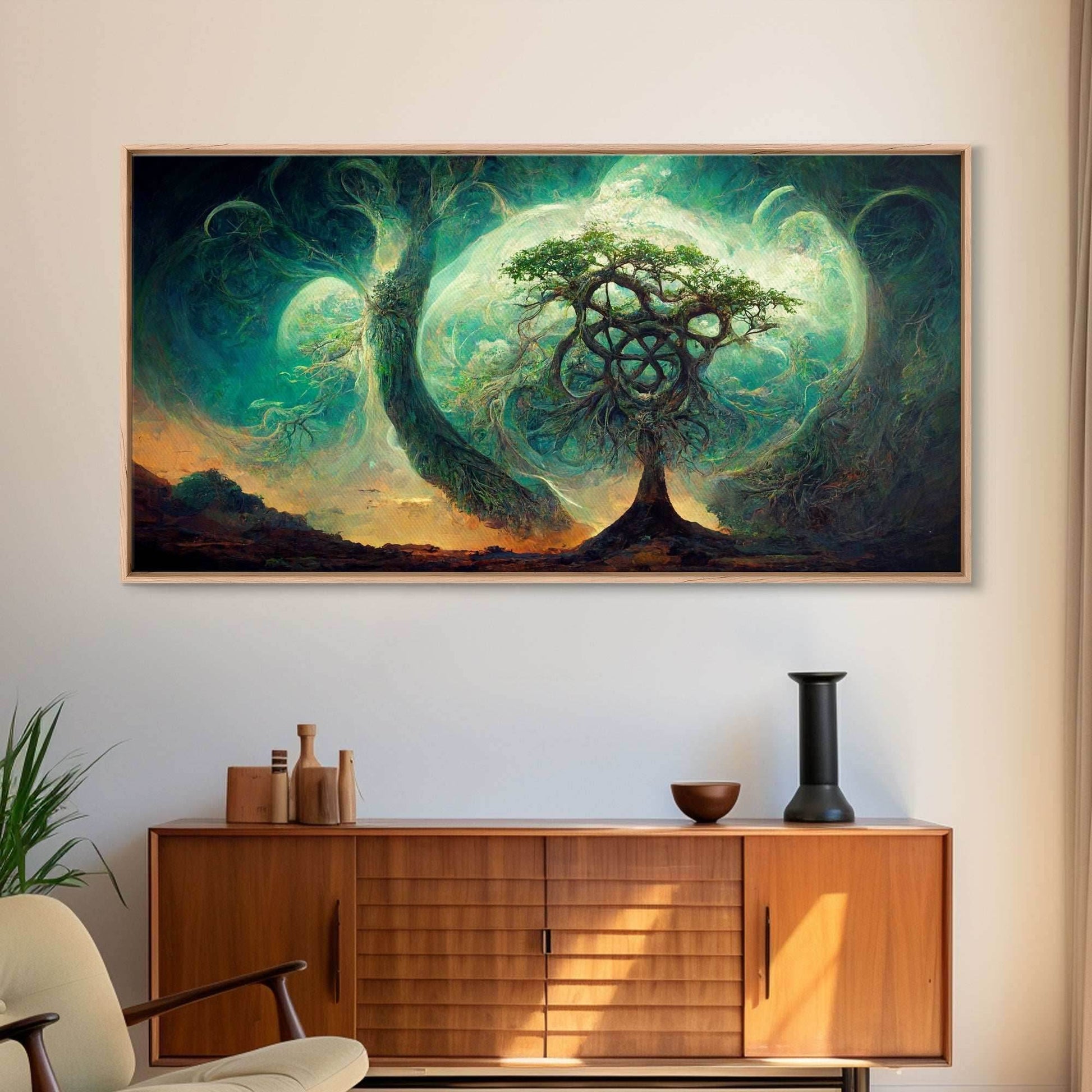 Gaia, norse mythology, canvas print, high fantasy art - 10x20 Inches / Gallery Wrap Canvas - Ready To Hang