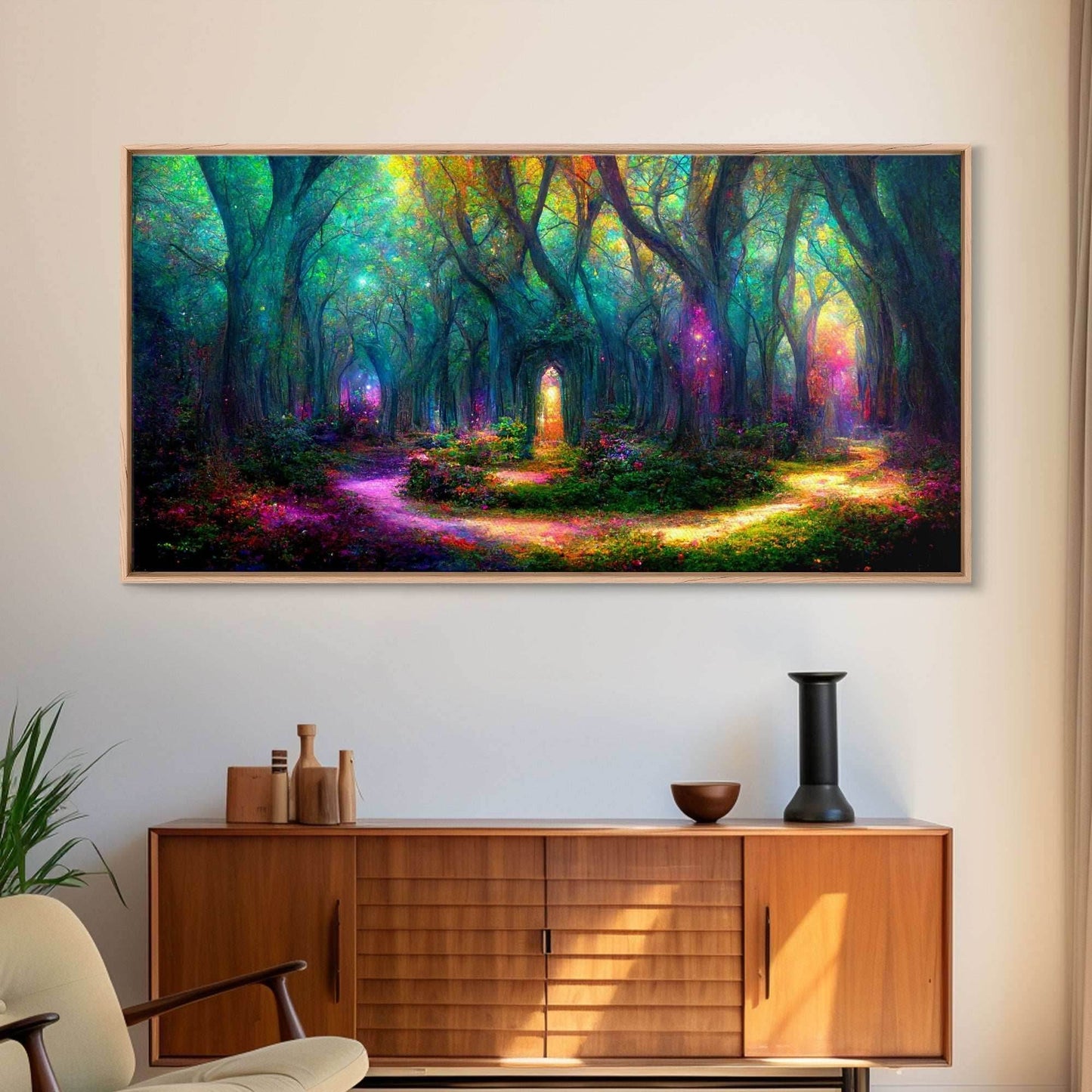 Beautiful Fantasy wall art, canvas print, magical forest, fantasy landscape art, ready to hang wall art - 8x12 Inches / Gallery Wrap Canvas - Ready To Hang