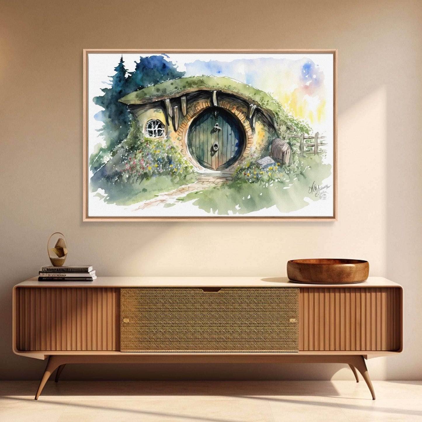 Bang End Painting Framed Canvas Print, Lord, Fantasy Art, Framed Wall Art, Fantasy Decor, A Hole In The Wall - 8x12 Inches / Gallery Wrap Canvas - Ready To Hang